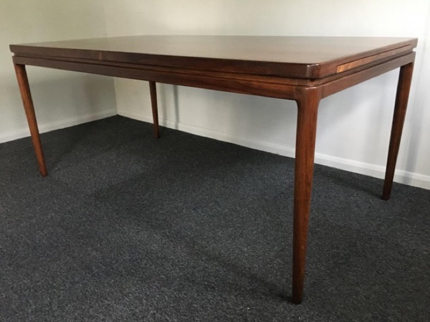 Danish 1960s Ib Kofod-Larsen Large Rosewood Dining Table by Christian Linneberg