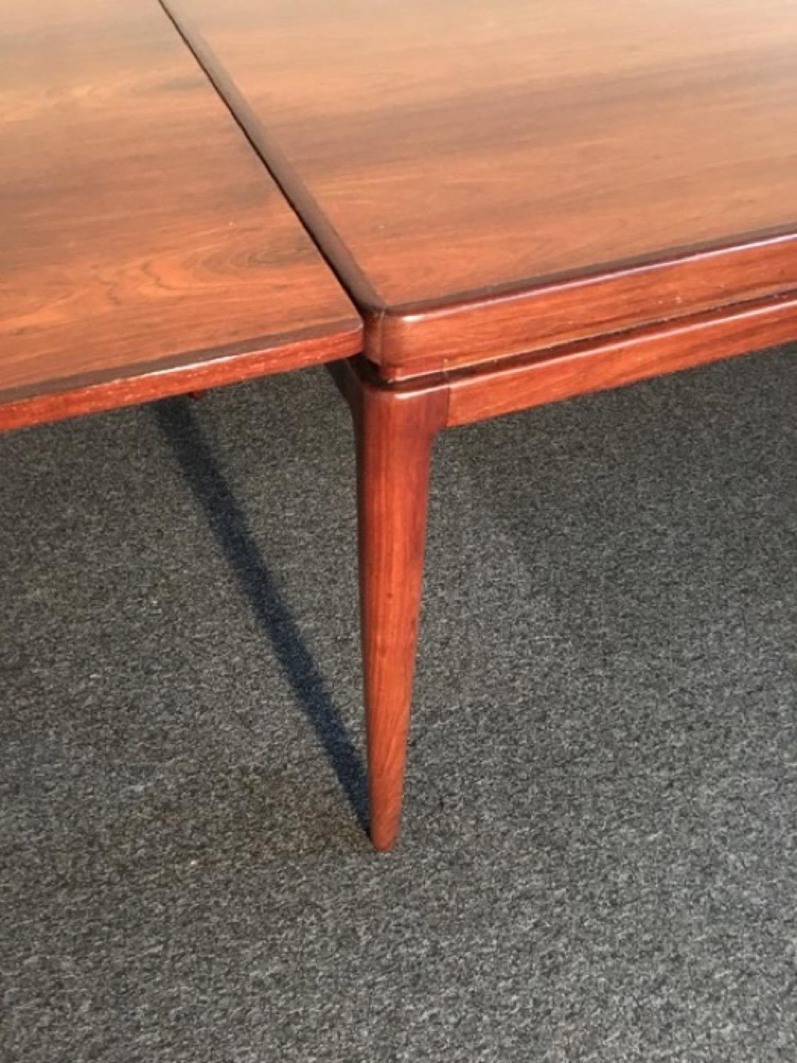 1960s Ib Kofod-Larsen Large Rosewood Dining Table by Christian Linneberg 3