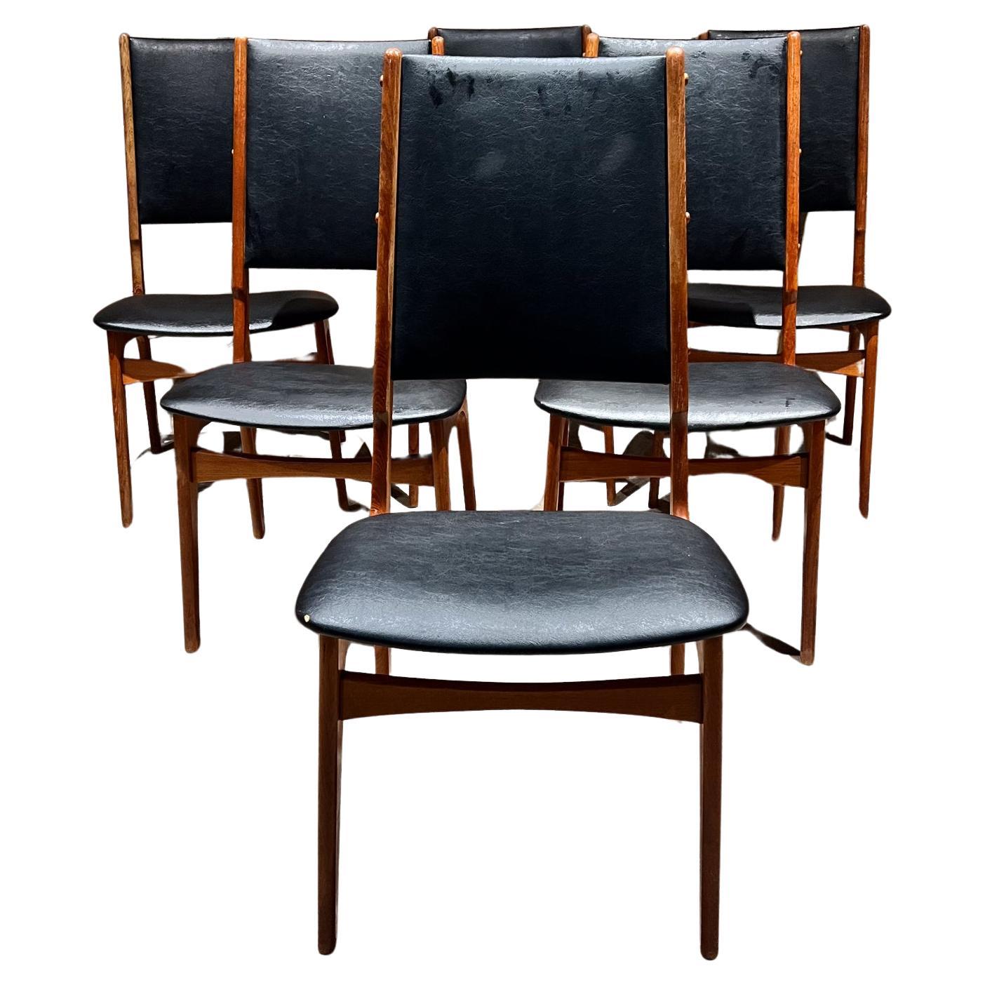1960s Ib Kofod-Larsen Scandinavian Six Teak Dining Chairs