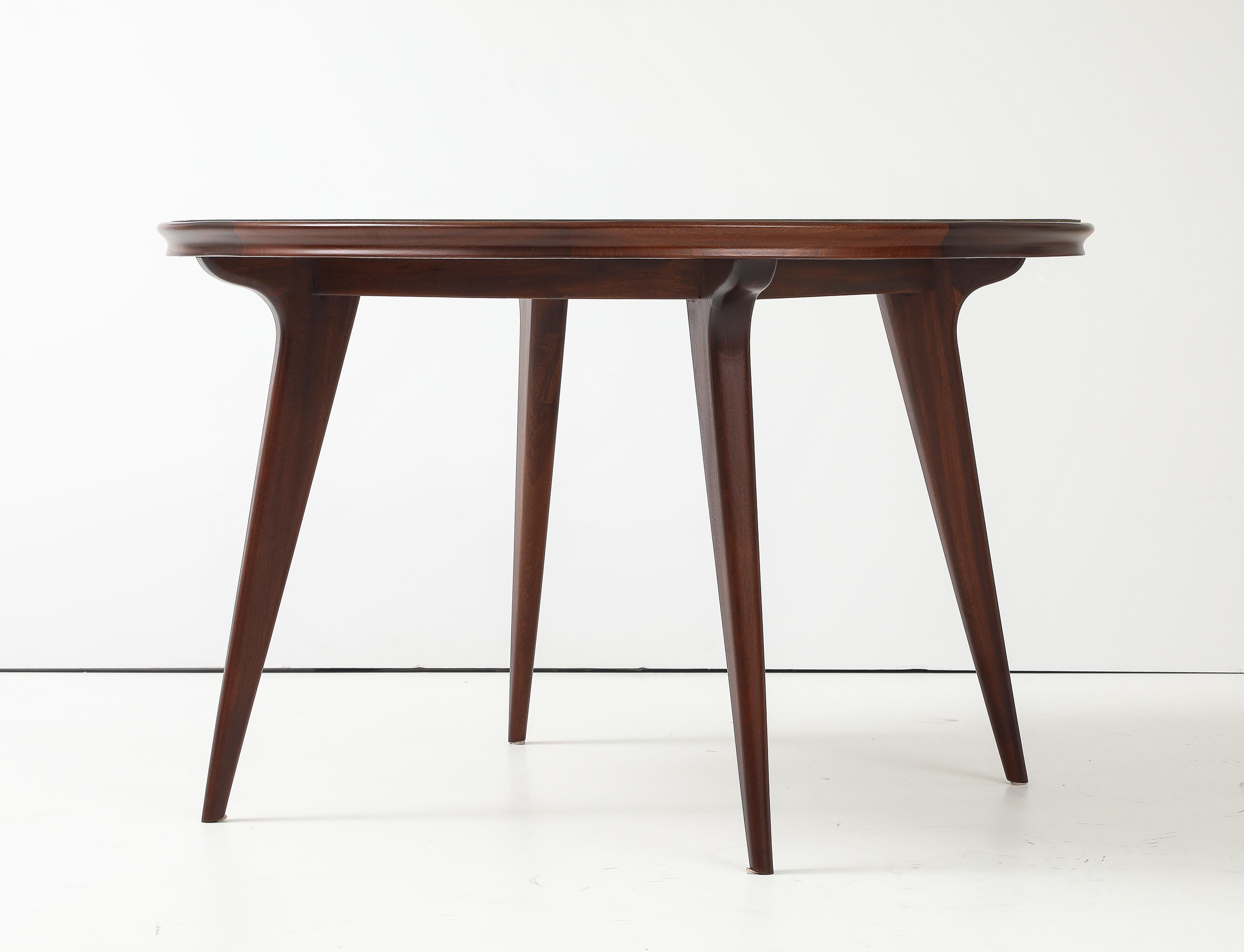 Verre Table de salle à manger ronde moderniste de style Ico Parisi des années 1960 en vente