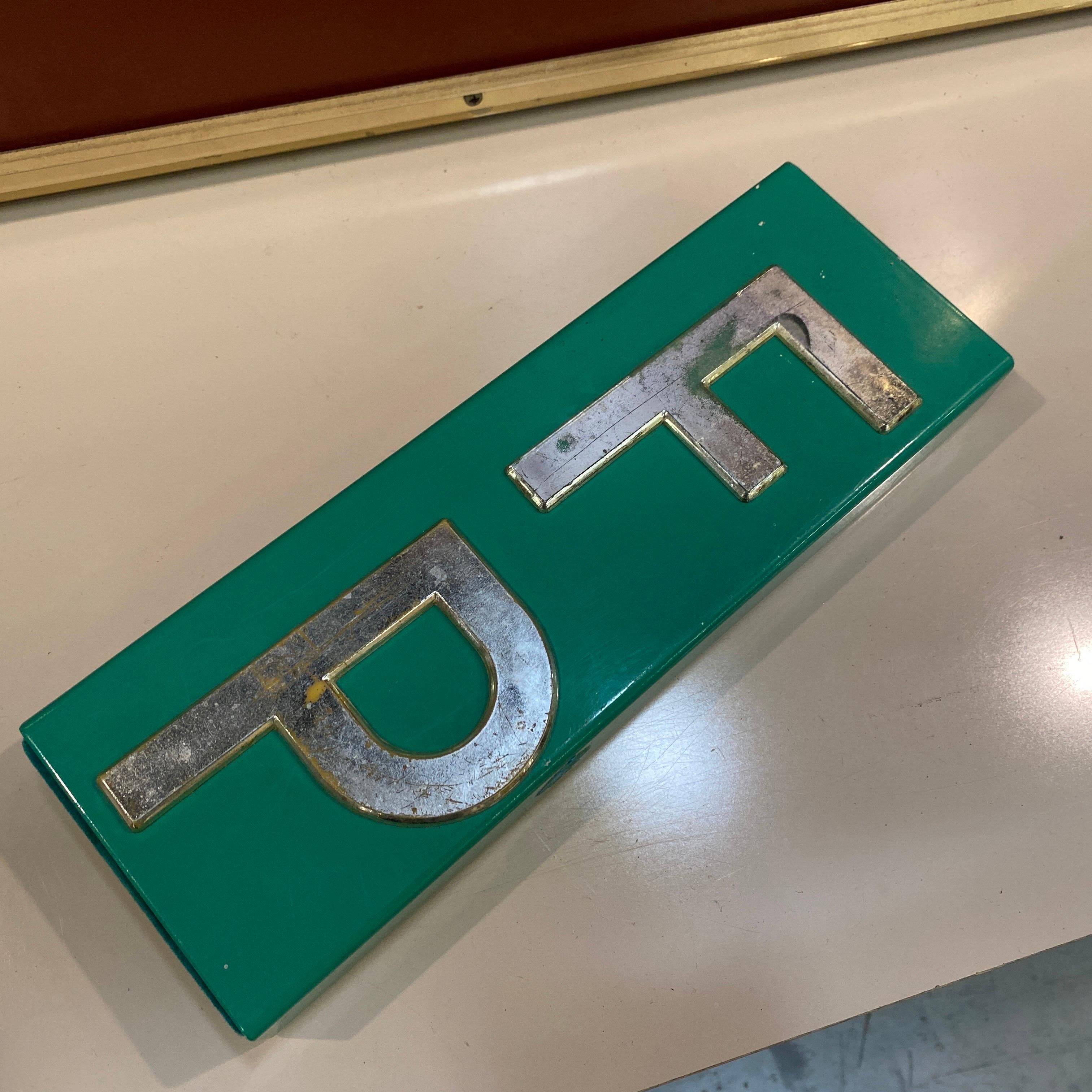 An extremely rare luxury box with Piero Fornasetti initials on the top, green sea velvet it's in good conditions, metal part it has normal signs of use and age. The box is one item of one of the most important italian designers of the Mid-20th