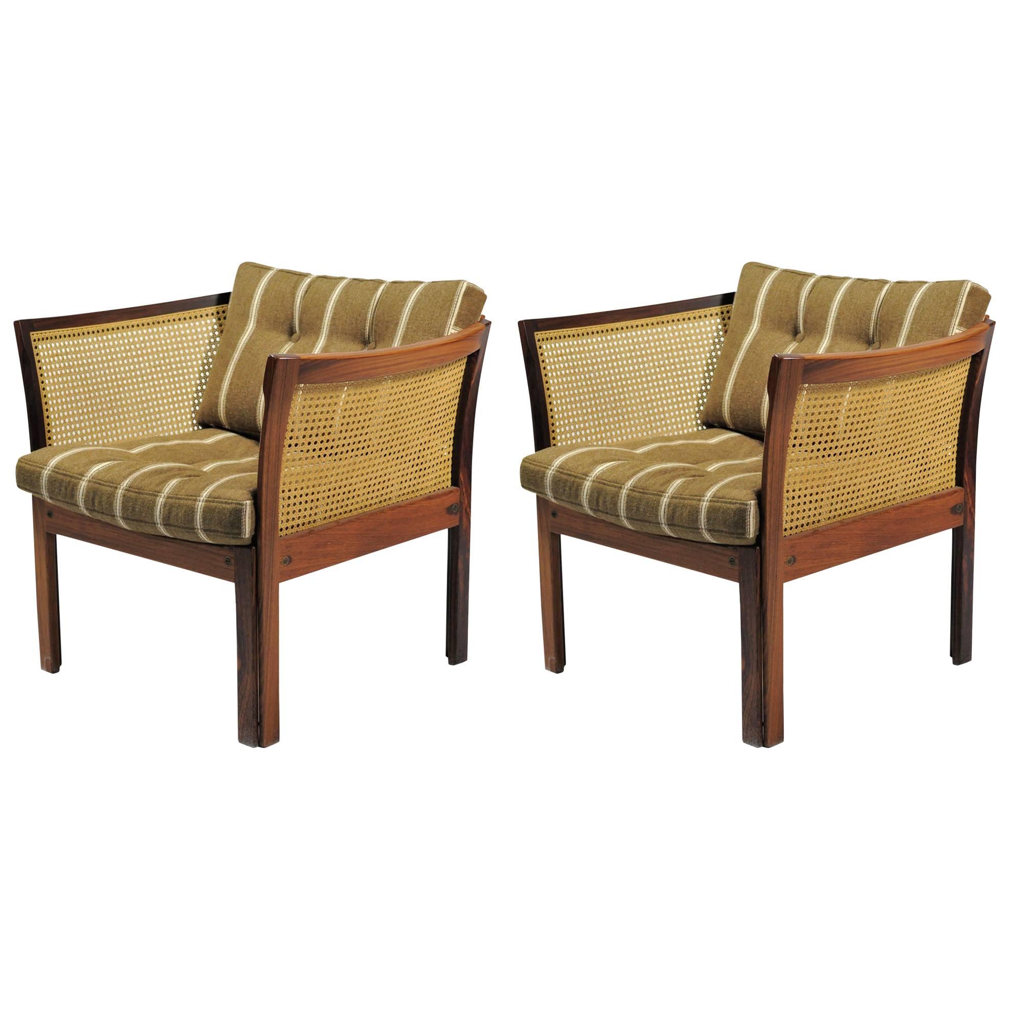 1960s Illum Vikkelso Set of Two Plexus Easy Chairs in Rosewood by CFC Silkeborg