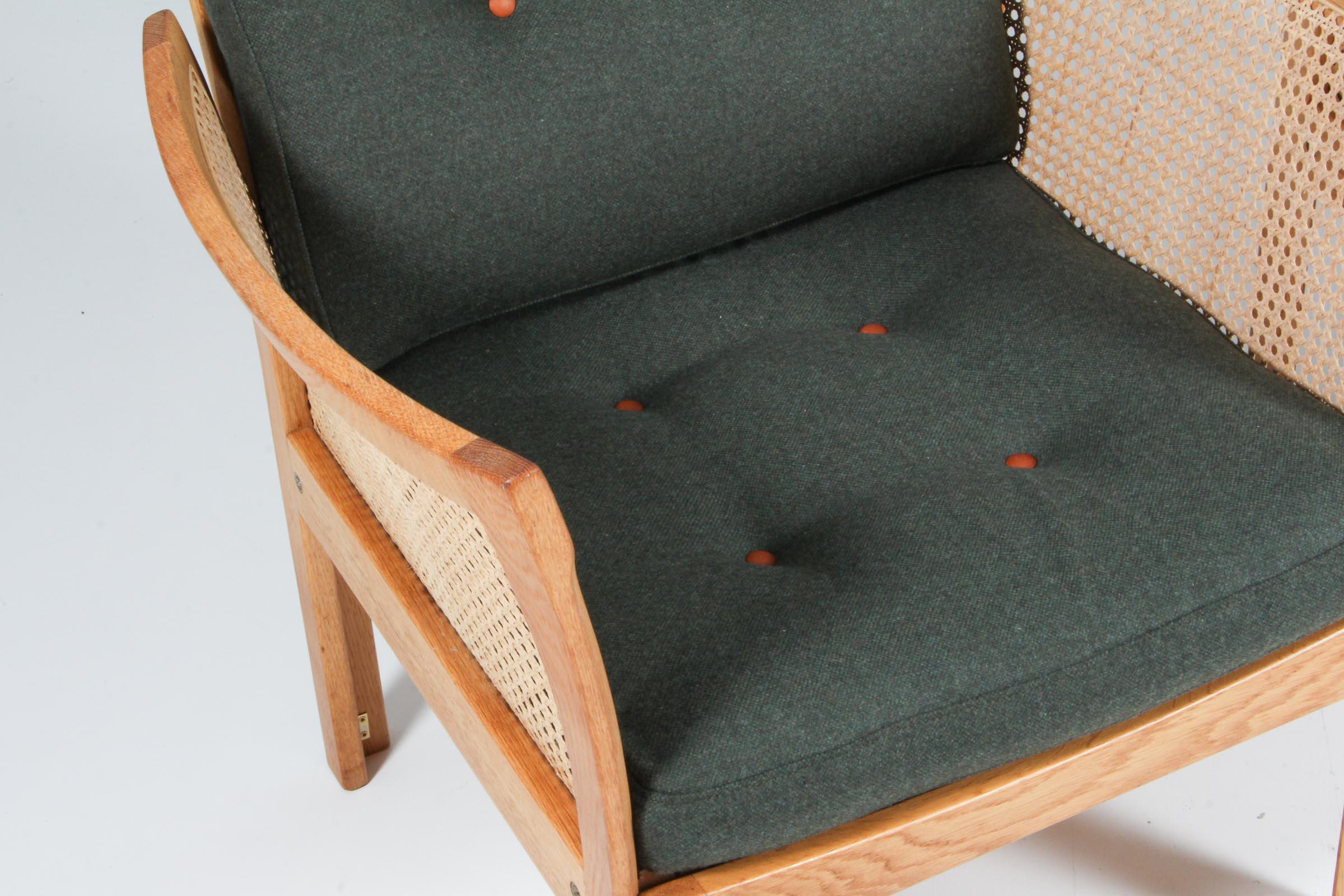 Danish 1960s Illum Wikkelsø Plexus Lounge Chairs in Oak and wool, CFC Silkeborg