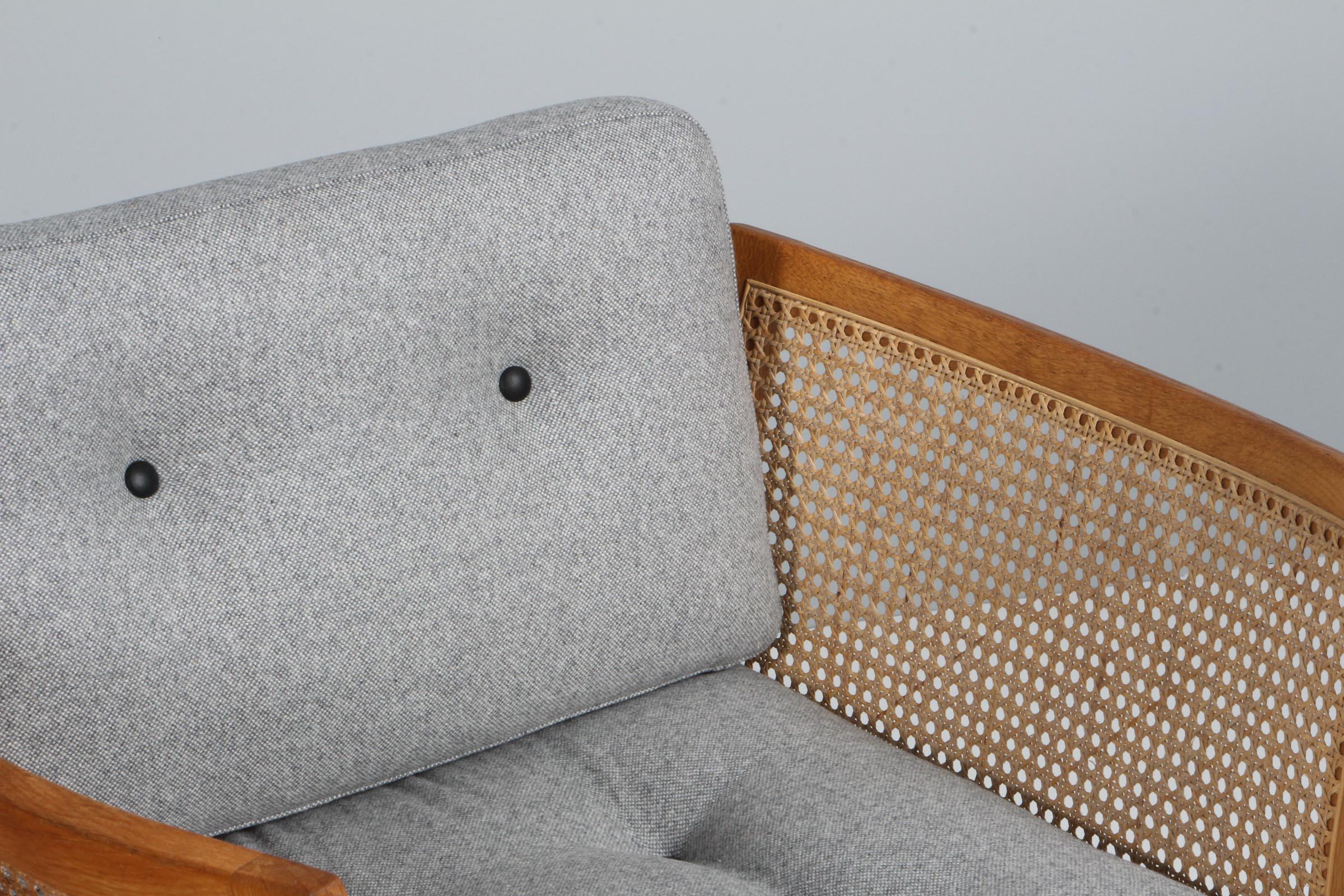 Danish 1960s Illum Wikkelsø Plexus Lounge Chairs in Oak and wool, CFC Silkeborg