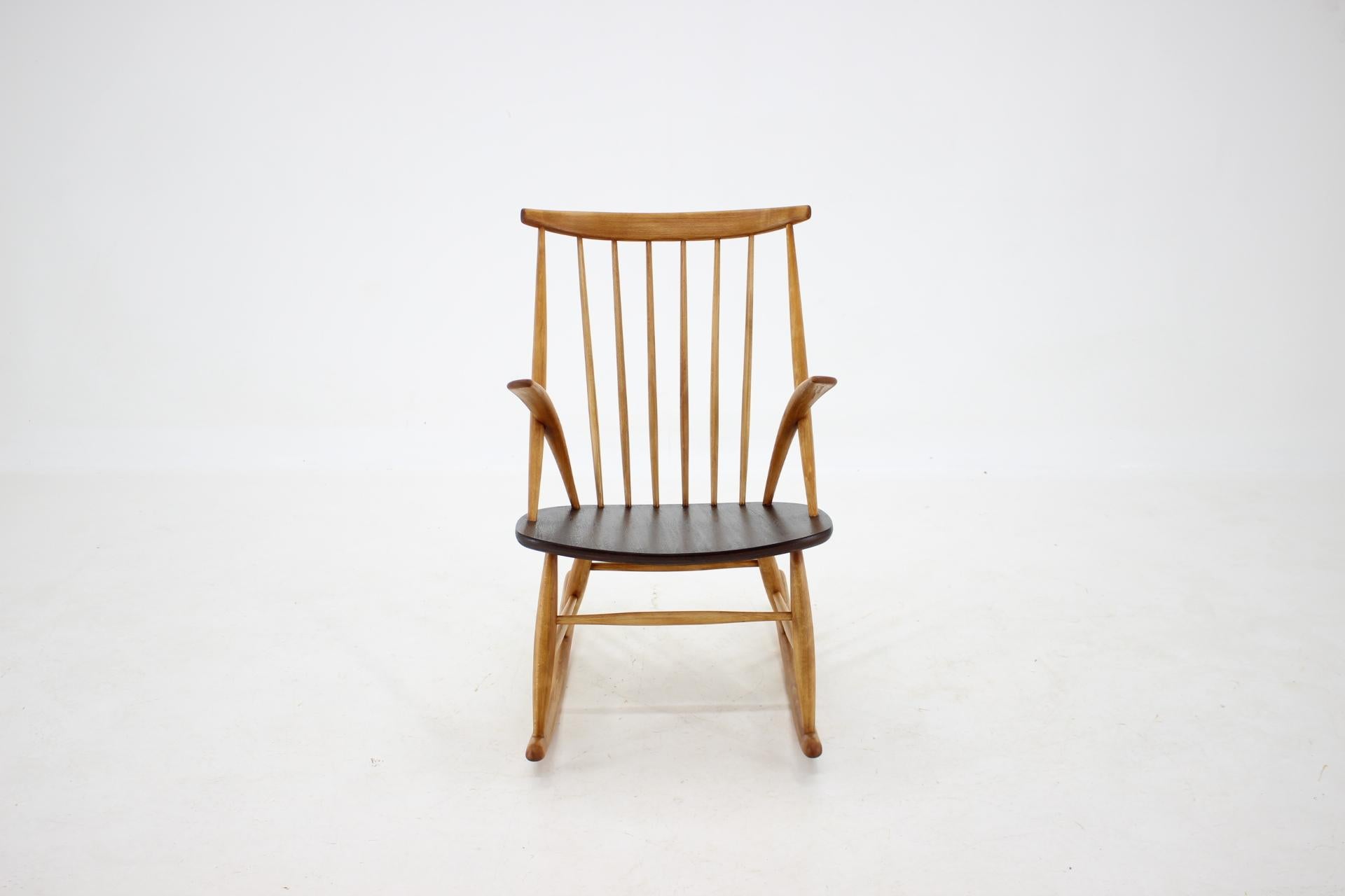 Mid-Century Modern 1960s Illum Wikkelsø Rocking Chair for Niels Eilersen, Denmark