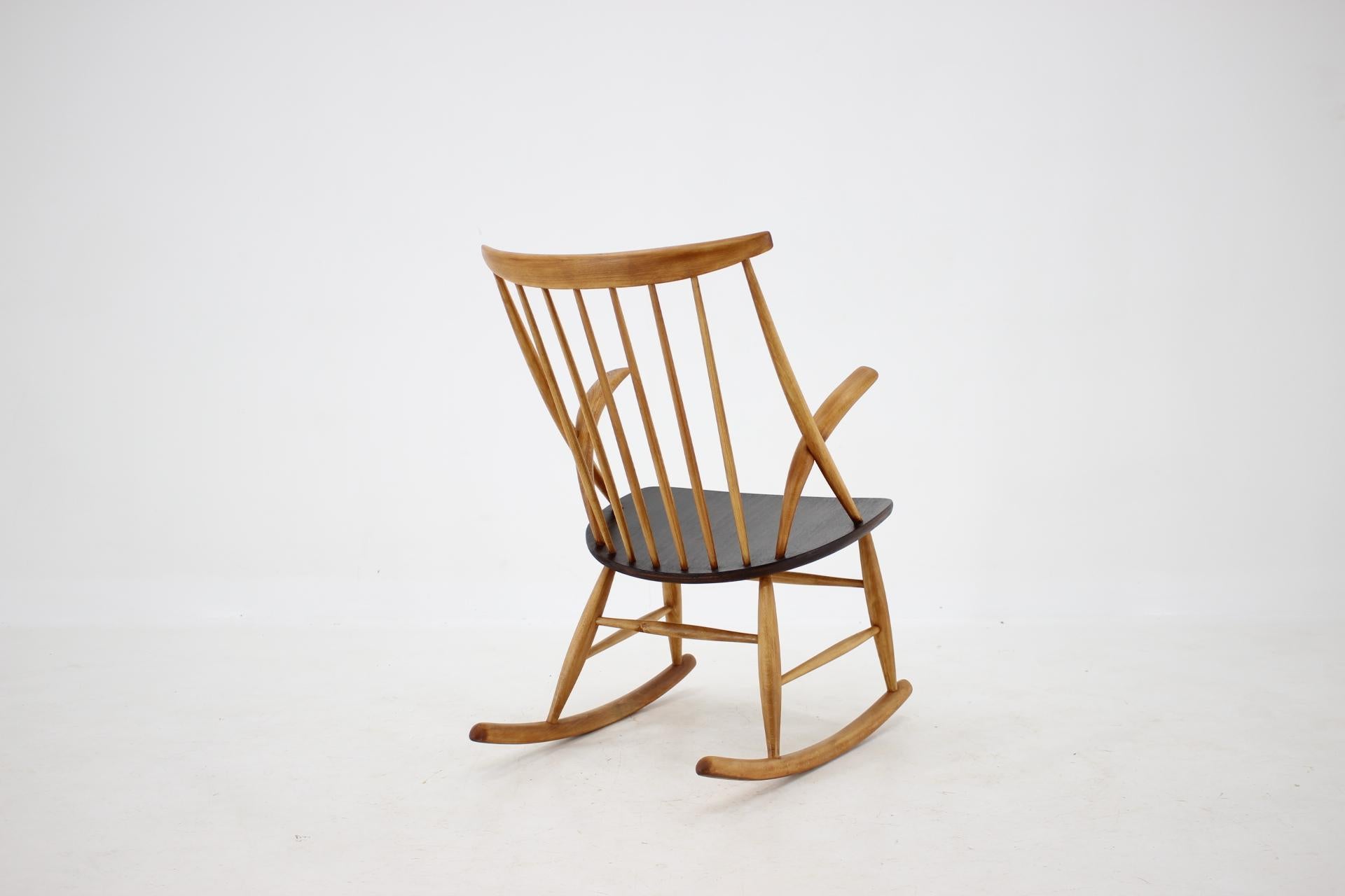 Mid-20th Century 1960s Illum Wikkelsø Rocking Chair for Niels Eilersen, Denmark