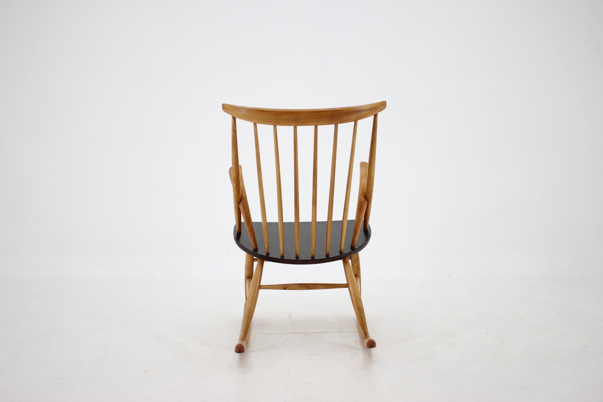 Beech 1960s Illum Wikkelsø Rocking Chair for Niels Eilersen, Denmark