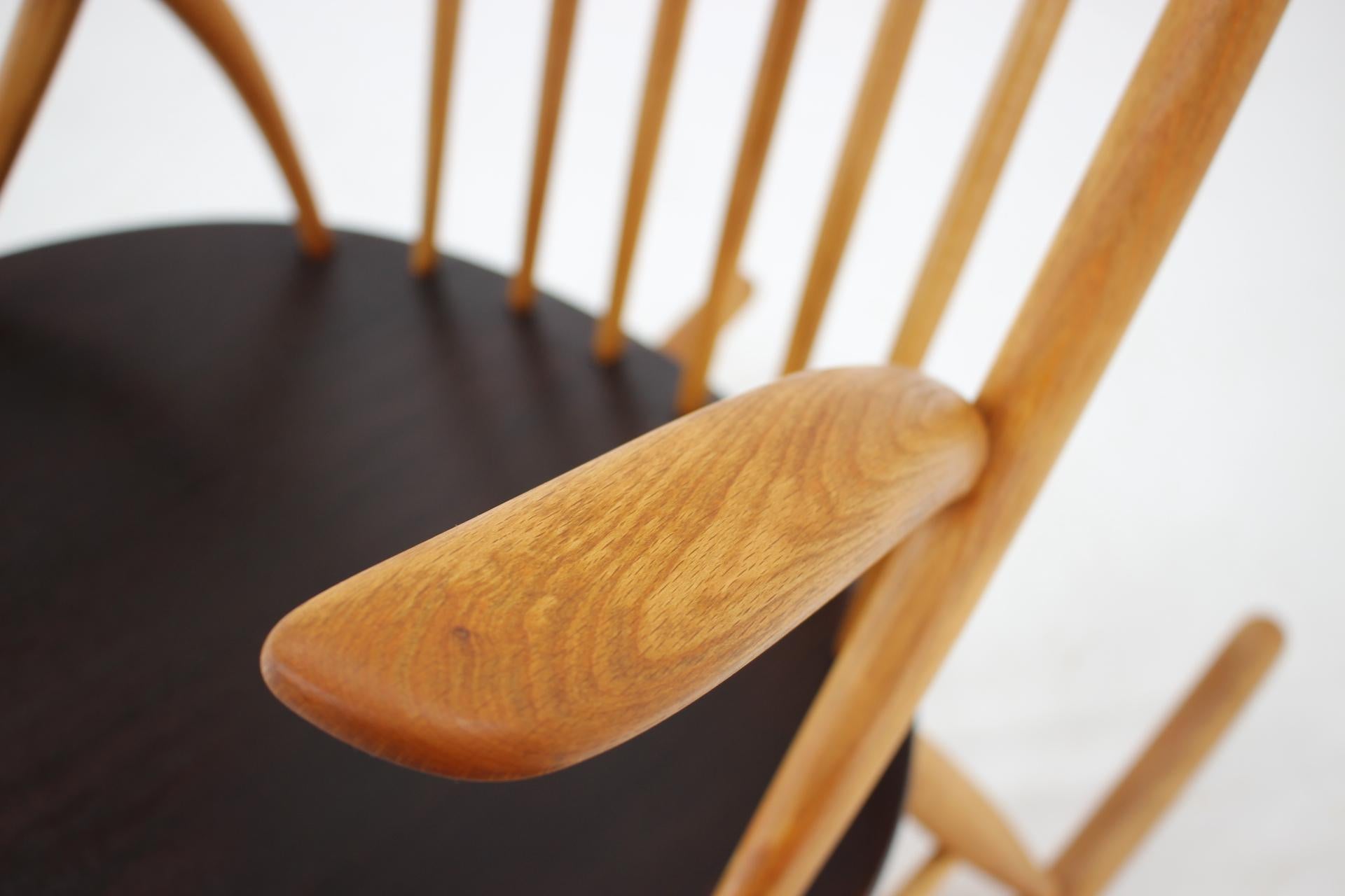 1960s Illum Wikkelsø Rocking Chair for Niels Eilersen, Denmark 1