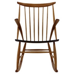 1960s Illum Wikkelsø Rocking Chair for Niels Eilersen, Denmark