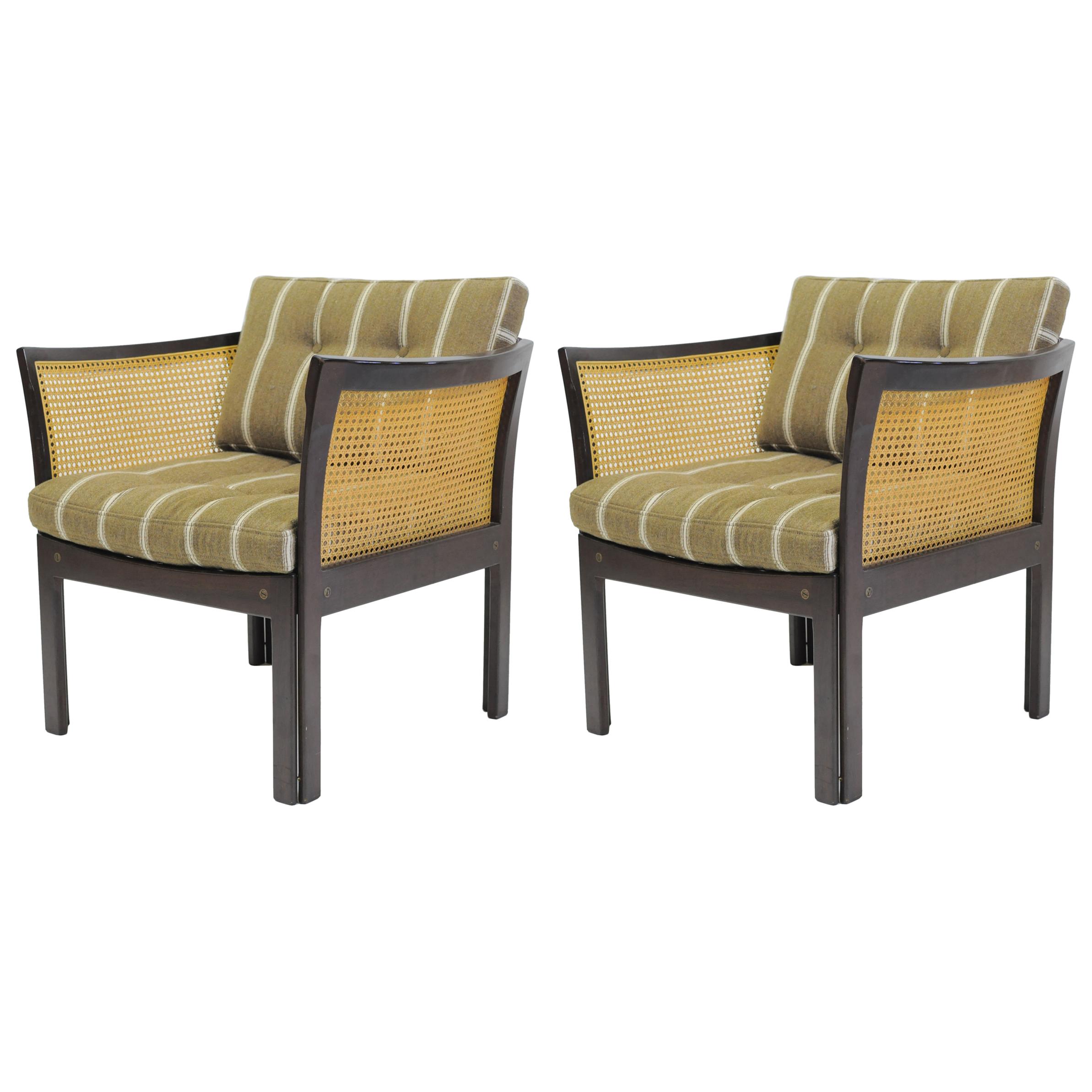 1960s Illum Wikkelsø Set of Two Mahogany Plexus Chairs by CFC Silkeborg