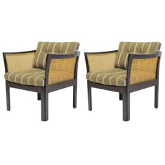 1960s Illum Wikkelsø Set of Two Mahogany Plexus Chairs by CFC Silkeborg