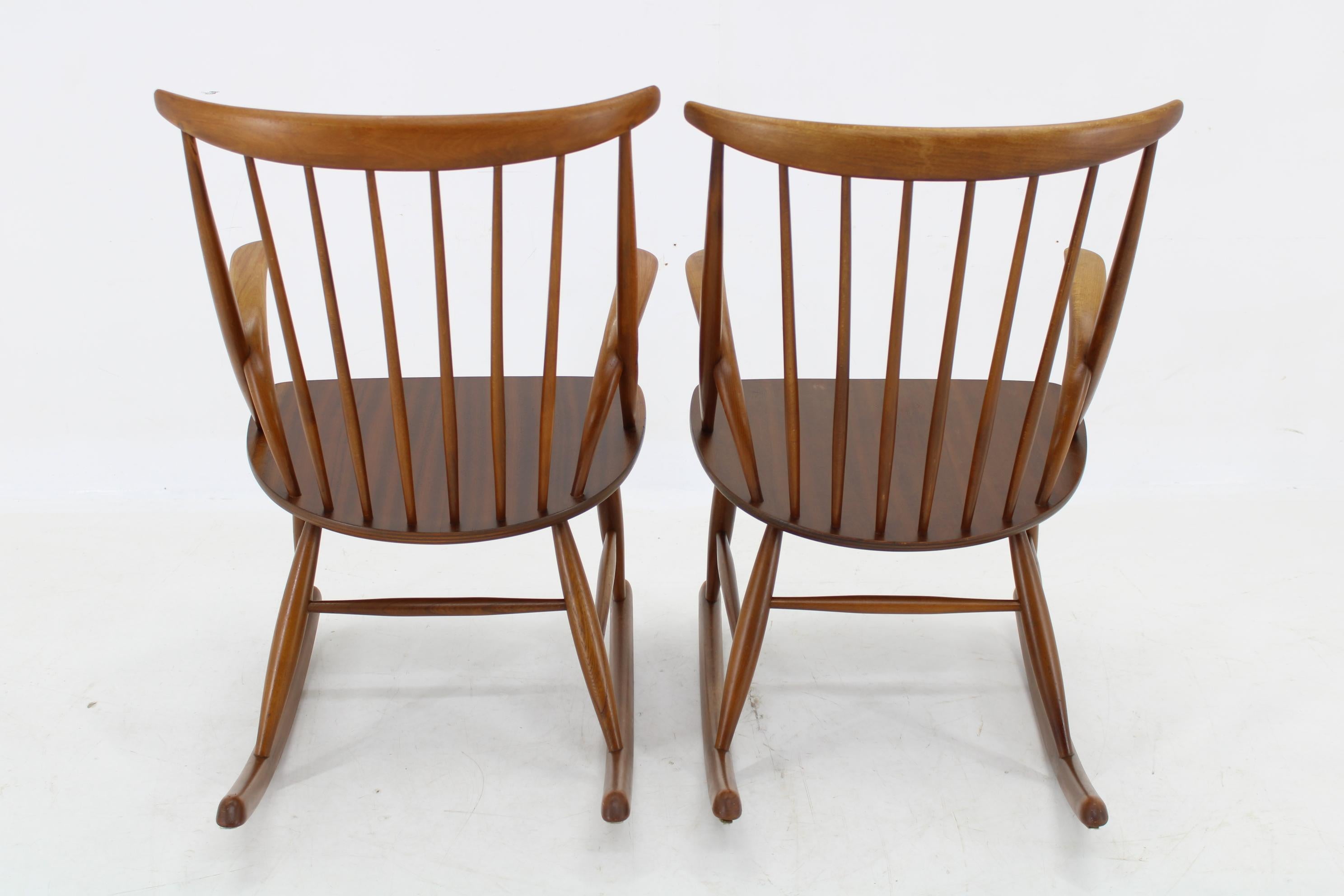 1960s Illum Wikkelso Gyngestol No. 3 Rocking Chair for Niels Eilersen, 2 items a For Sale 1