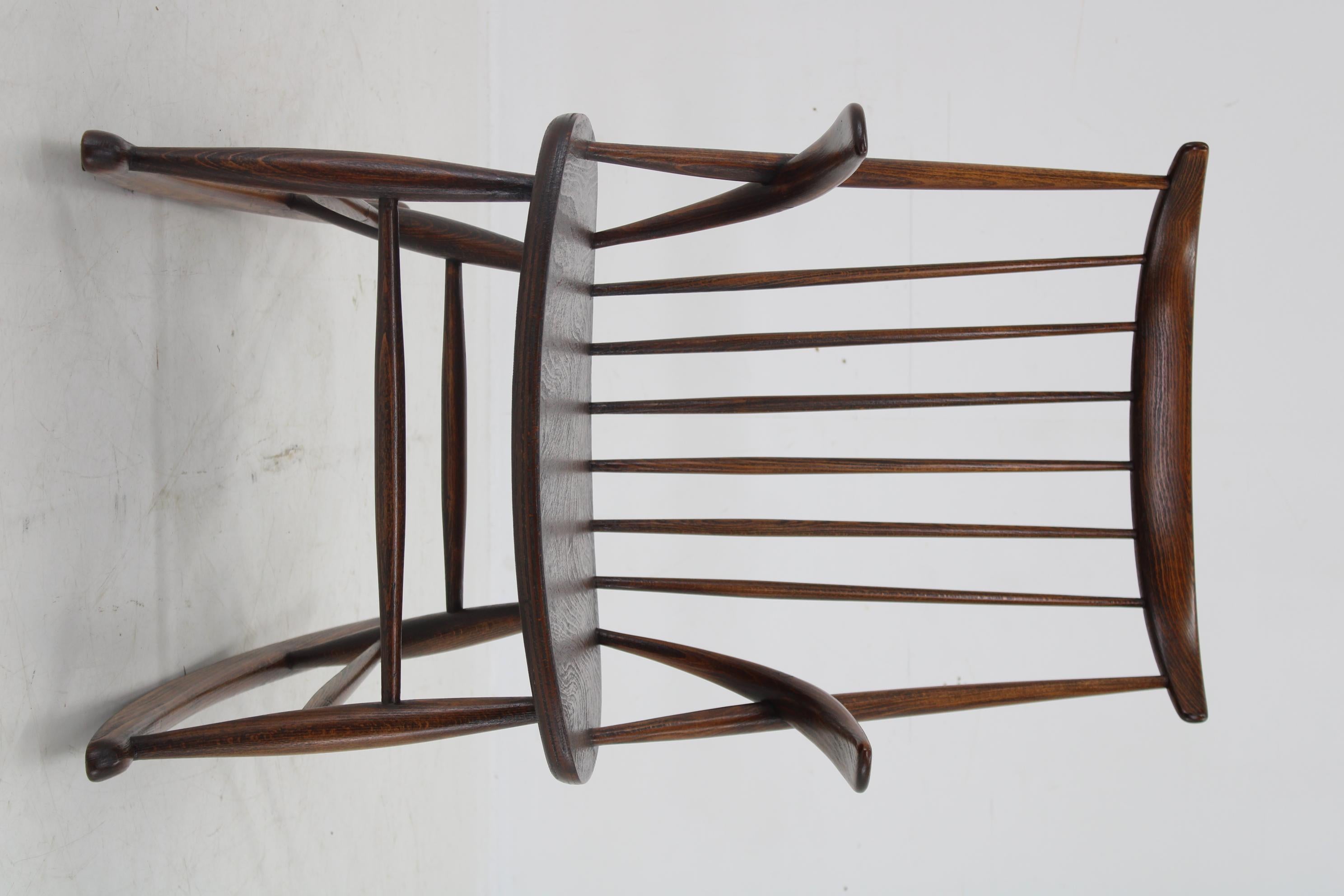 1960s Illum Wikkelso Gyngestol No. 3 Rocking Chair for Niels Eilersen, Denmark In Good Condition For Sale In Praha, CZ