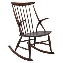 1960s Illum Wikkelso Gyngestol No. 3 Rocking Chair for Niels Eilersen, Denmark