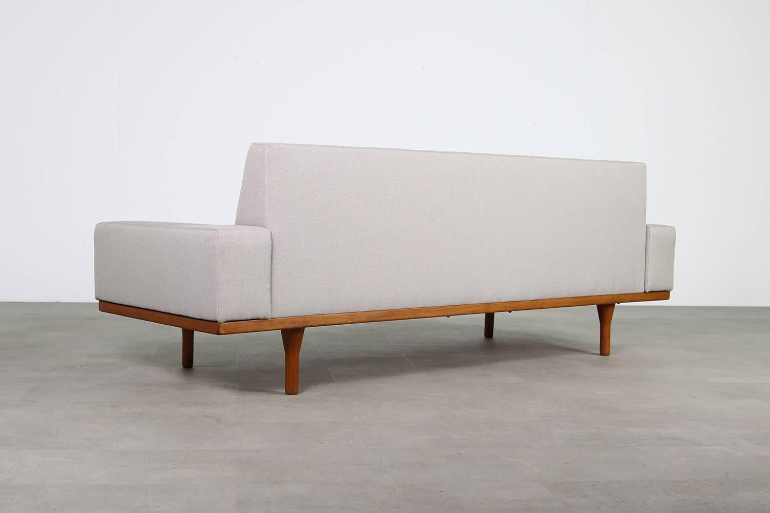 Mid-20th Century 1960s Illum Wikkelso Teak Lounge Sofa Model 50-3 Soren Willadsen Danish Modern For Sale