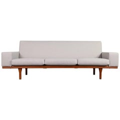 1960s Illum Wikkelso Teak Lounge Sofa Model 50-3 Soren Willadsen Danish Modern