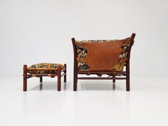 1960s 'Ilona' Chair and Footstool by Swedish Designer Arne Norell