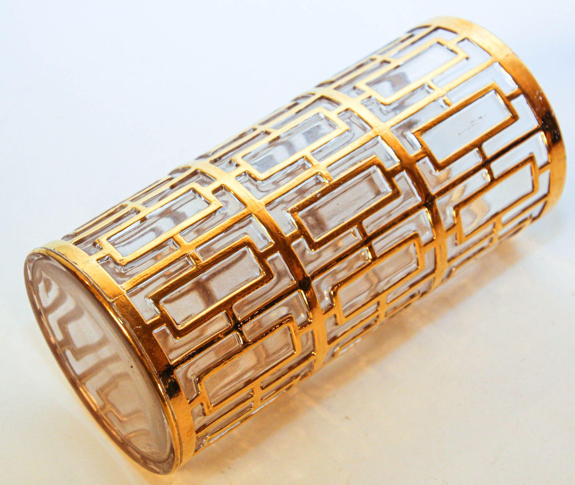 1960s Imperial Glass Shoji Barware Gold Collectible Single High Ball Glassware 5