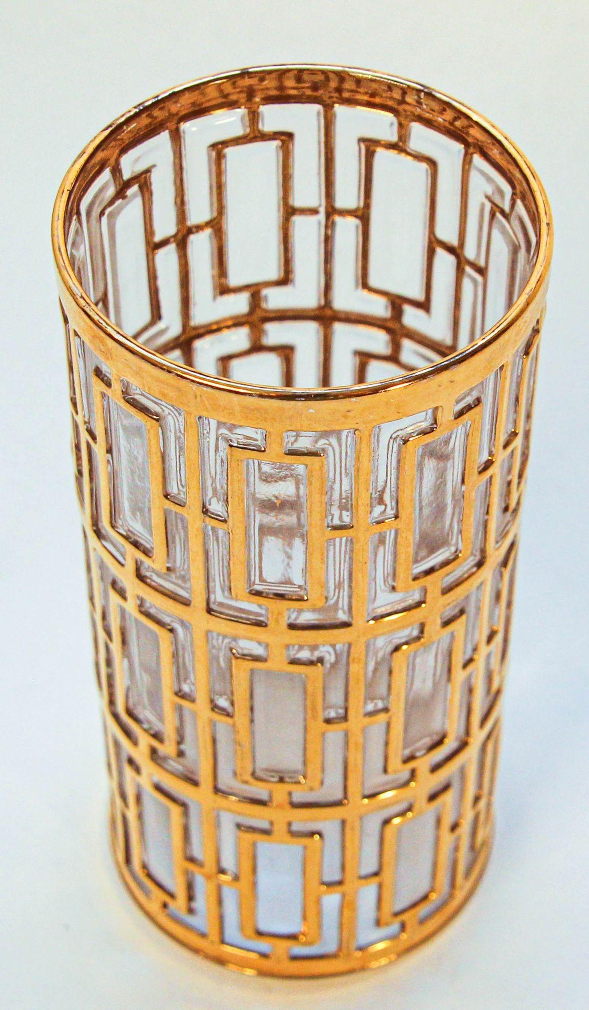 1960s Imperial Glass Shoji Barware Gold Collectible Single High Ball Glassware 9