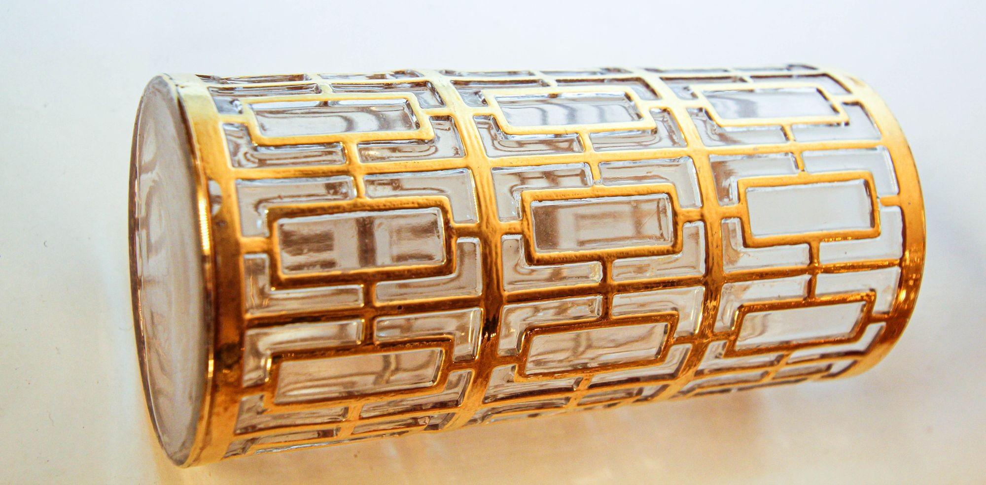1960s Imperial Glass Shoji Barware Gold Collectible Single High Ball Glassware 1