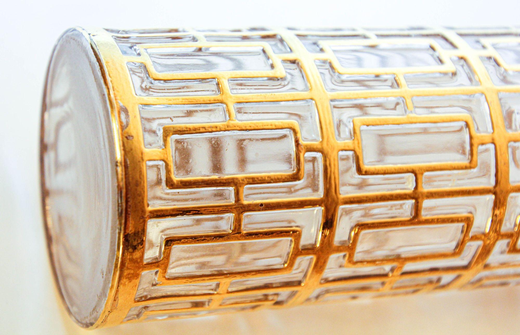 1960s Imperial Glass Shoji Barware Gold Collectible Single High Ball Glassware 2