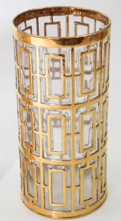 1960s Imperial Shoji Gold Cocktail Glasses, Set of 4 Collectible Barware