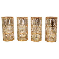 1960s Imperial Shoji Gold Cocktail Glasses, Set of 4 Collectible Barware