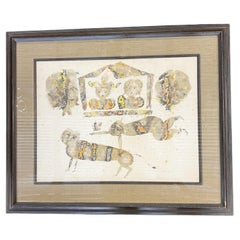 1960s Indian Artist Sakti Burman 
1935
 Color Lithograph Cat Circus Signed