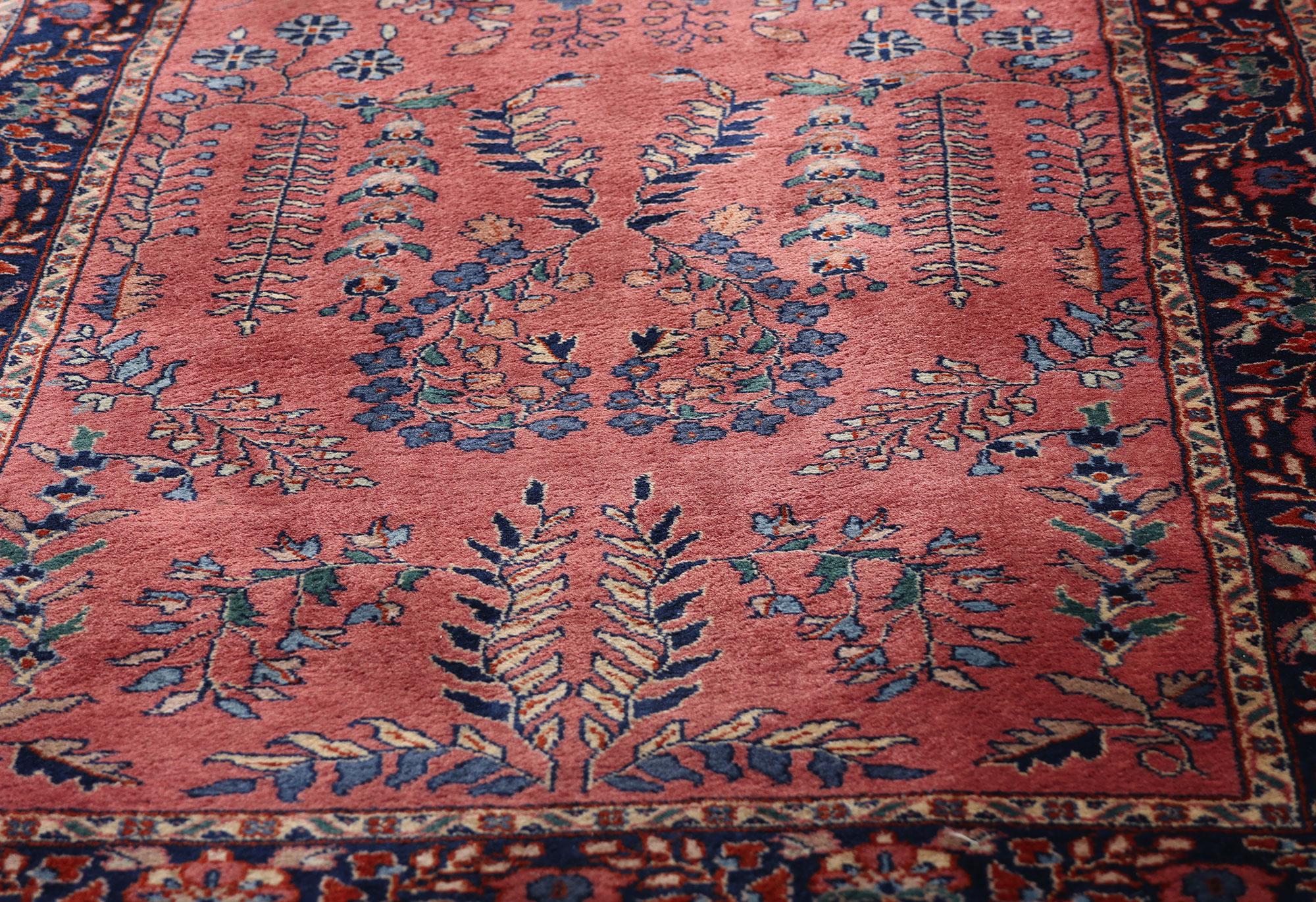 Bohémien Tappeto Sarouk indiano del 1960 con stile moderno in vendita