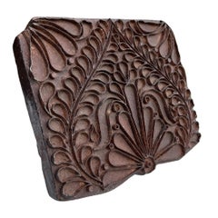 1960s Indian Wooden Printing Block