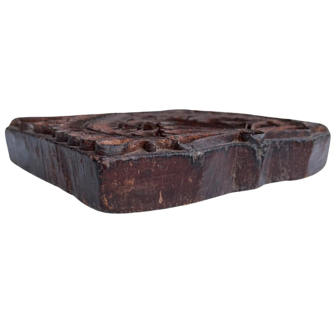 1960s Indian Wooden Printing Block In Good Condition For Sale In Alpharetta, GA
