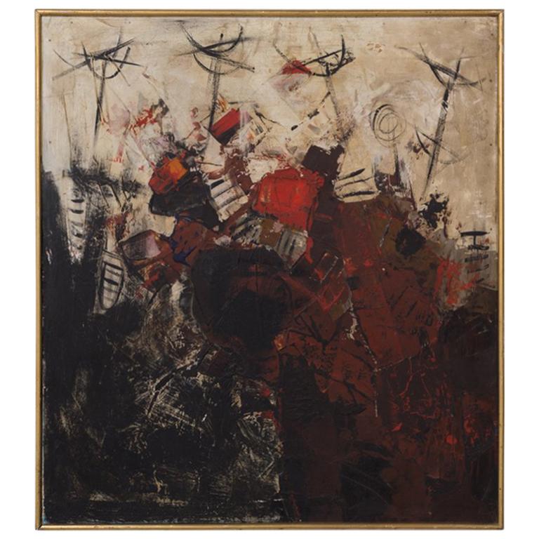 1960s Indistinctly Signed Bosnell Oil Painting