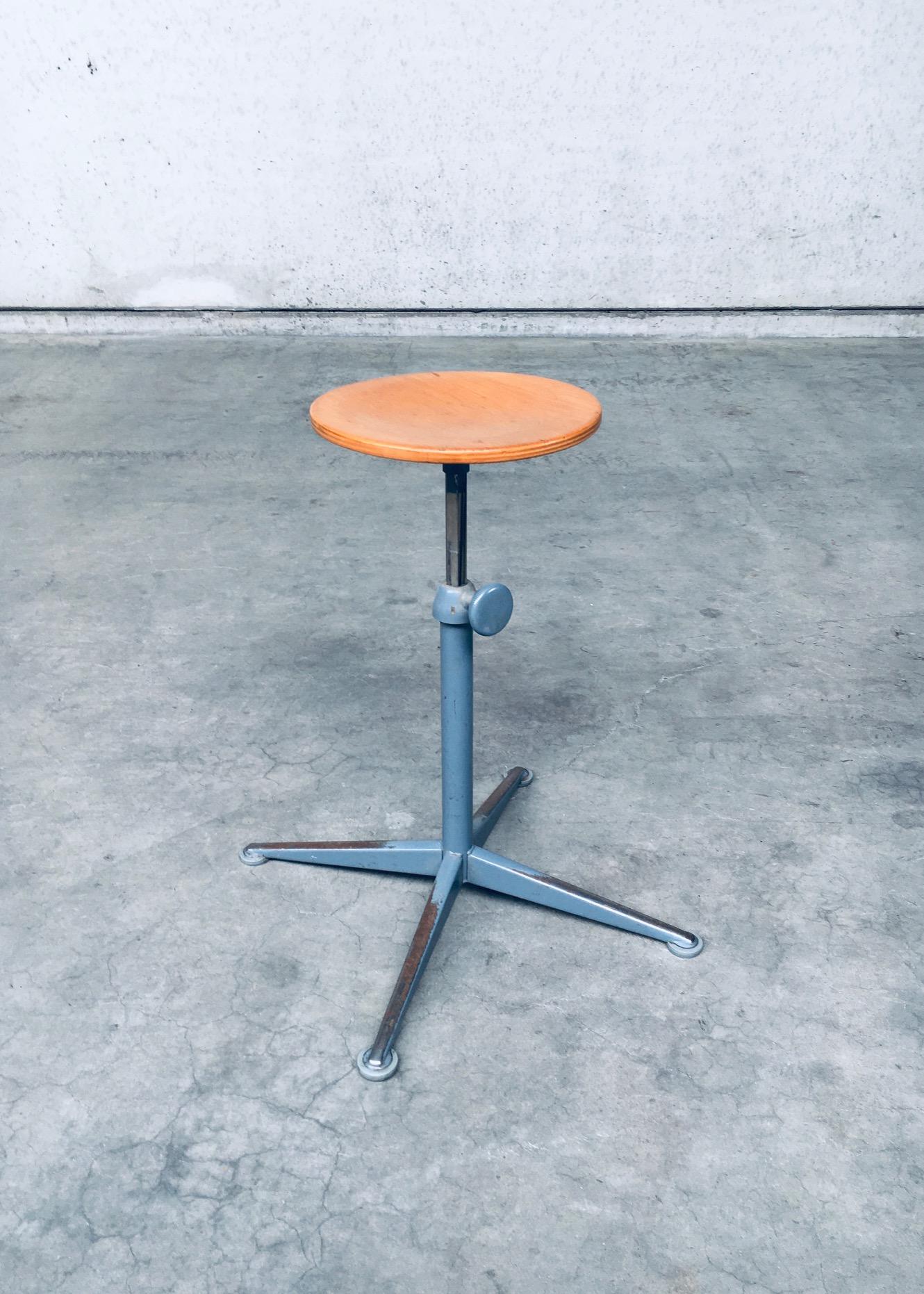 Steel 1960's Industrial Design Atelier Stool by Friso Kramer for Ahrend De Cirkel For Sale