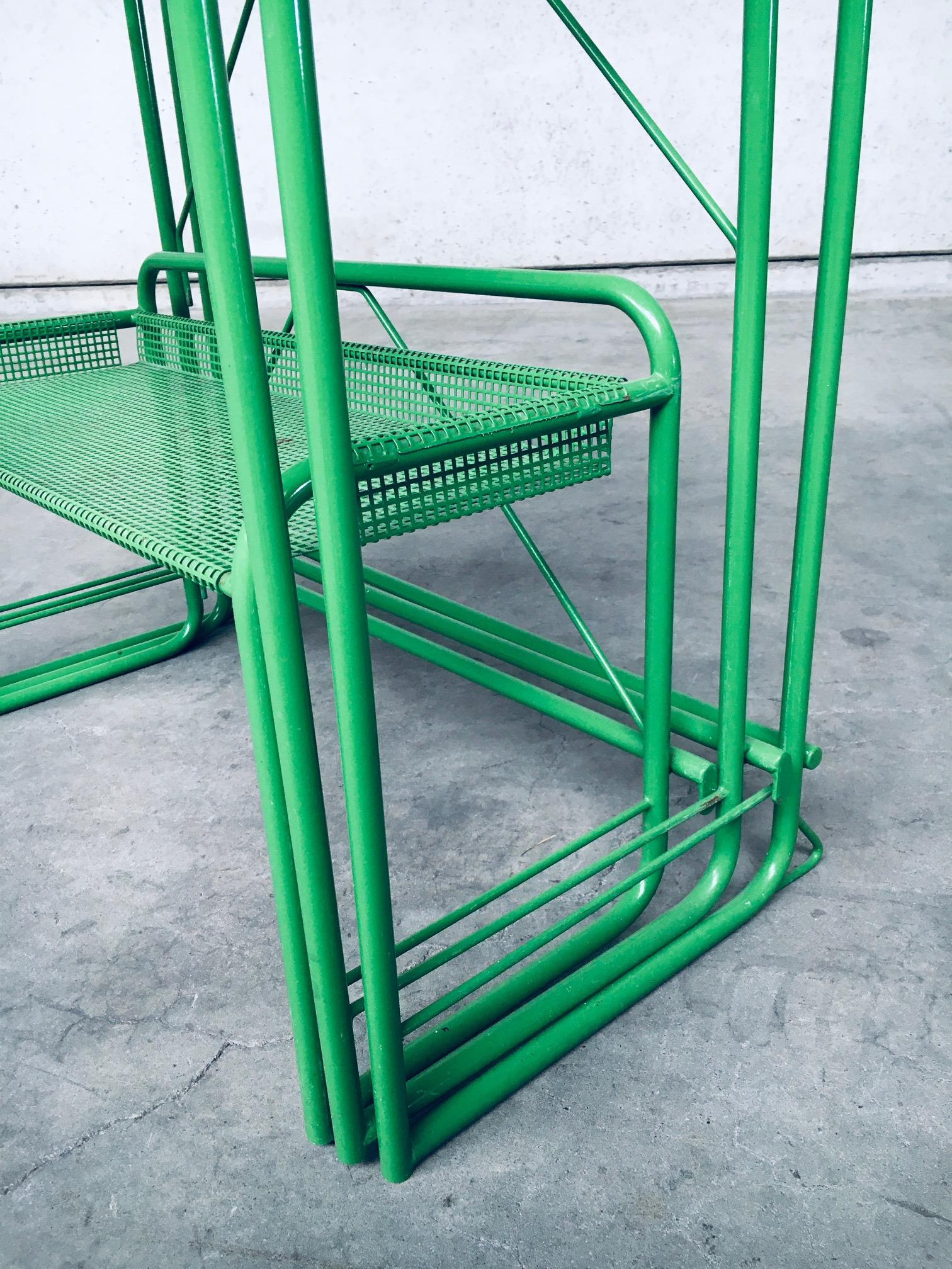 1960's Industrial Design Green Perforated Metal Plant Stand 11
