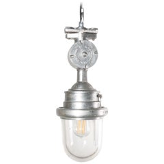 1960s Industrial Explosion Proof Ceiling Pendant Lamps/Lights with Glass Dome