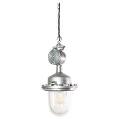 1960s Industrial Explosion Proof Ceiling Pendant Lamps/Lights, with Glass Dome