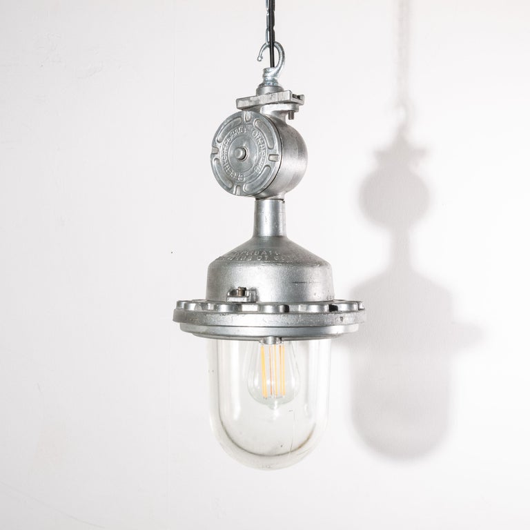 1960s Industrial Explosion Proof Ceiling Pendant Lamps Lights With Glass Dome - 1960s Pendant Lights 1960s Industrial Explosion Proof Ceiling Pendant Lamps Lights With Glass Dome - 1960s Pendant Lights