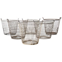 Retro 1960s Industrial French Potato Picking Baskets