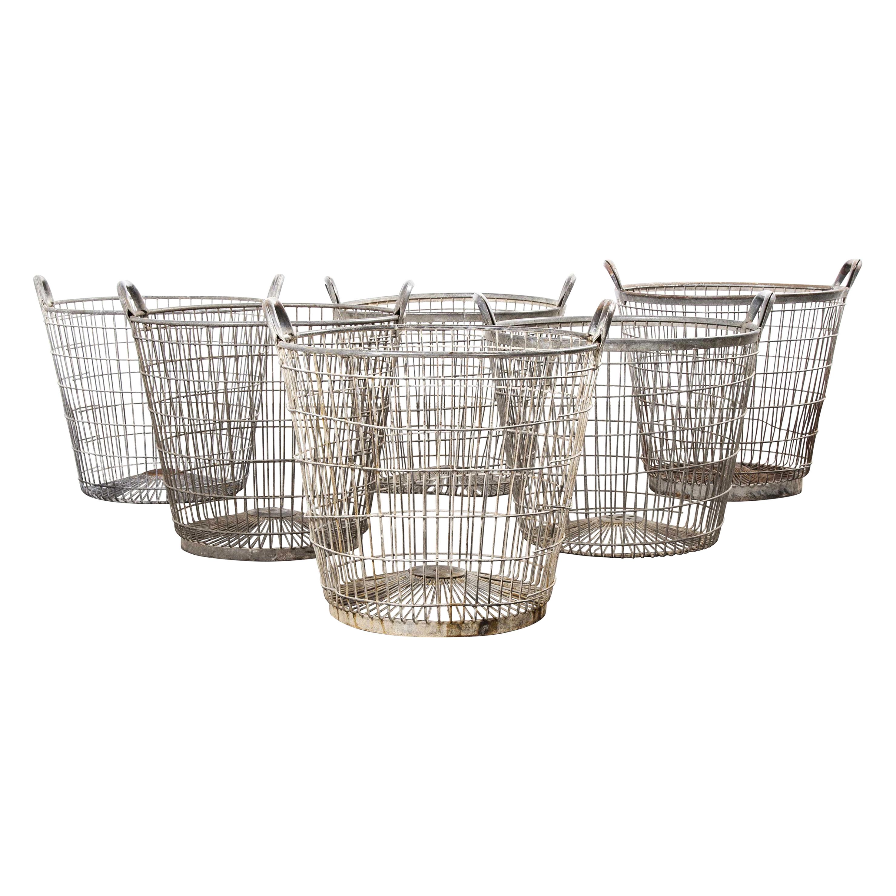 1960s Industrial French Potato Picking Baskets
