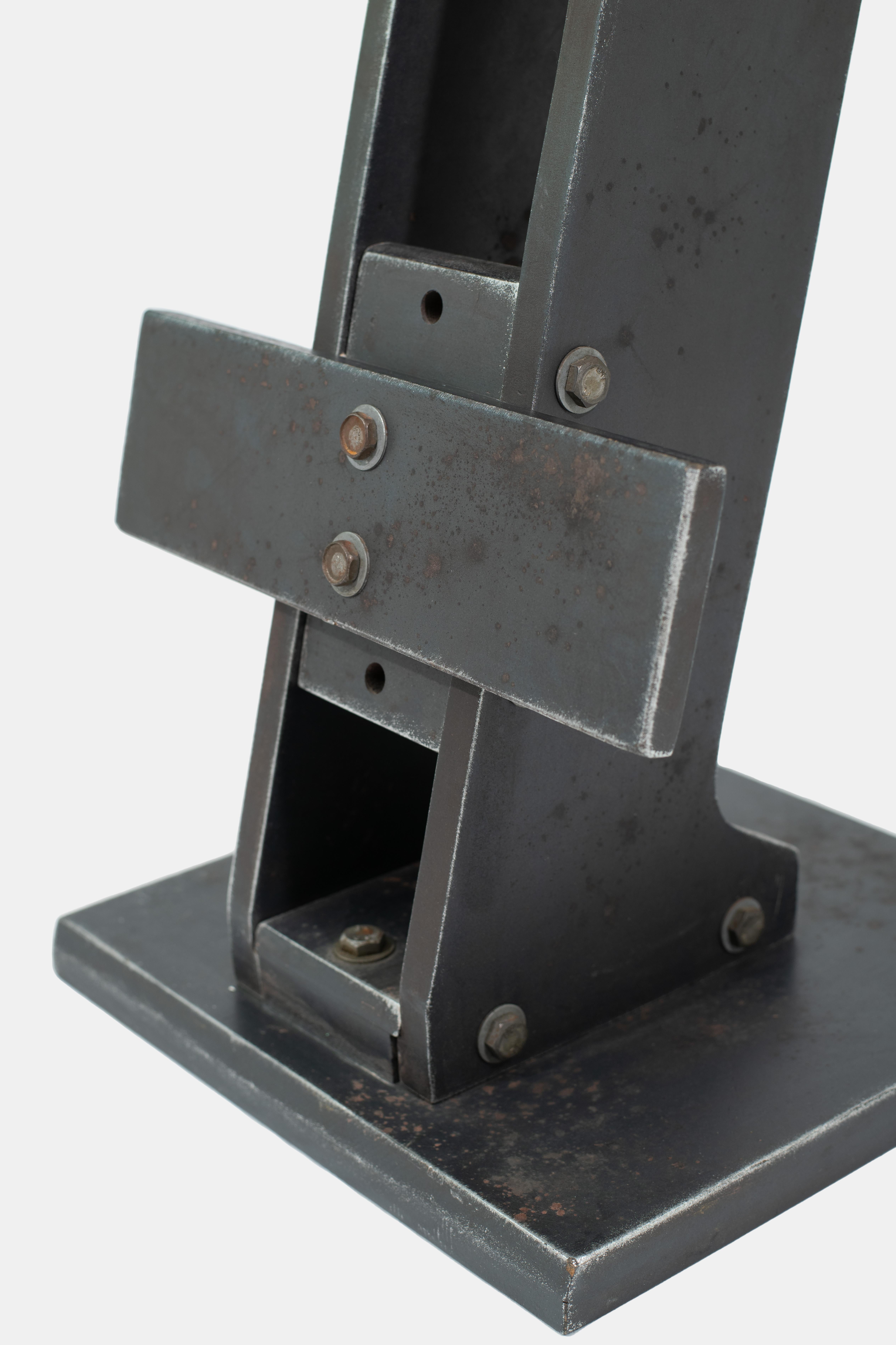 Plastique Tabouret industriel italien des années 1960 en bois et plastique, gris et noir  Milieu du siècle en vente