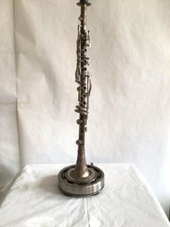 1960s Industrial Metal Clarinet Table Lamp
