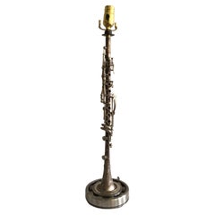 1960s Industrial Metal Clarinet Table Lamp