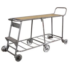 1960s Industrial  Nursery Trolley Console, Occasional Table, Shelving