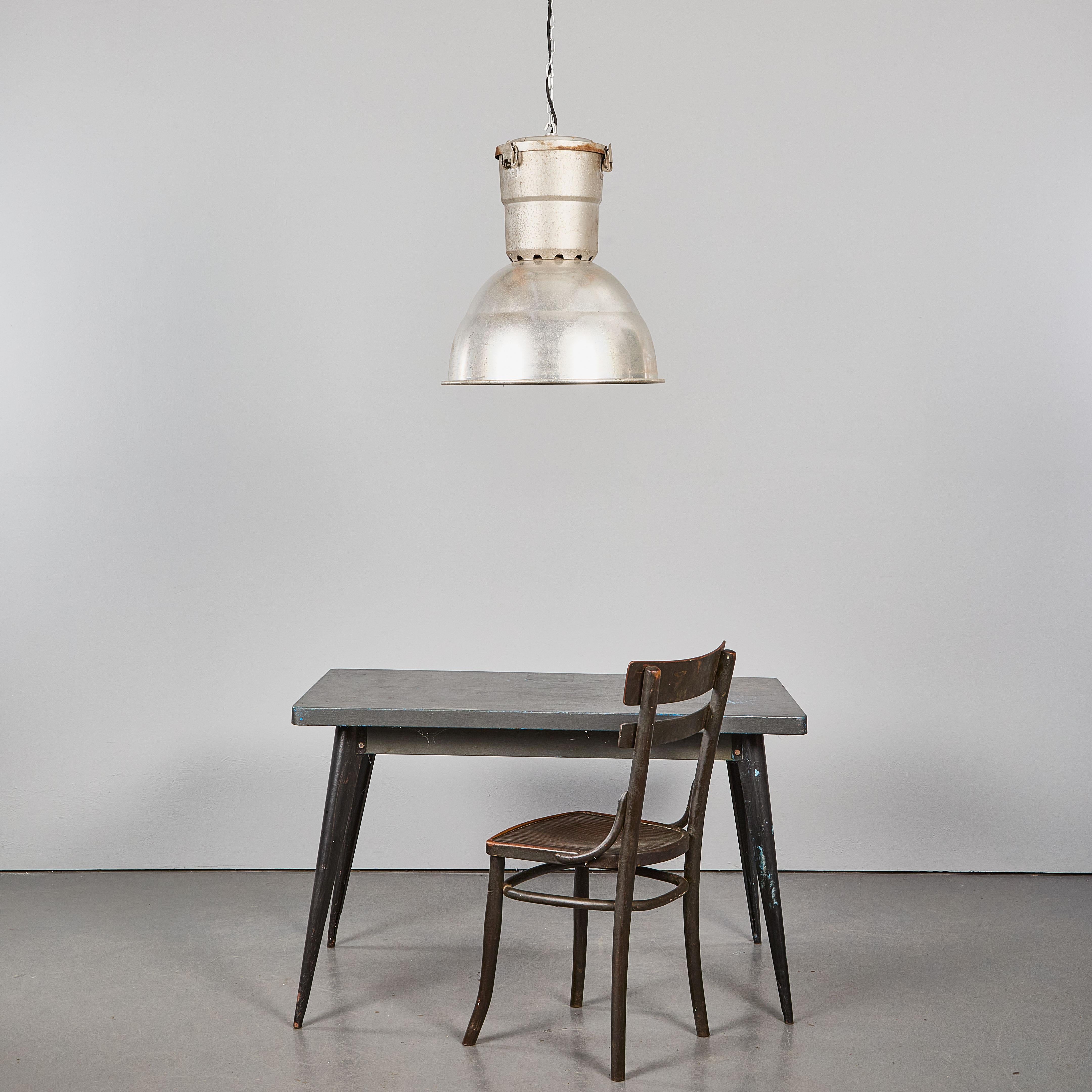 1960s Industrial Spun Aluminium Ceiling Pendant Lamps/Light Shades - Various Qty For Sale 3