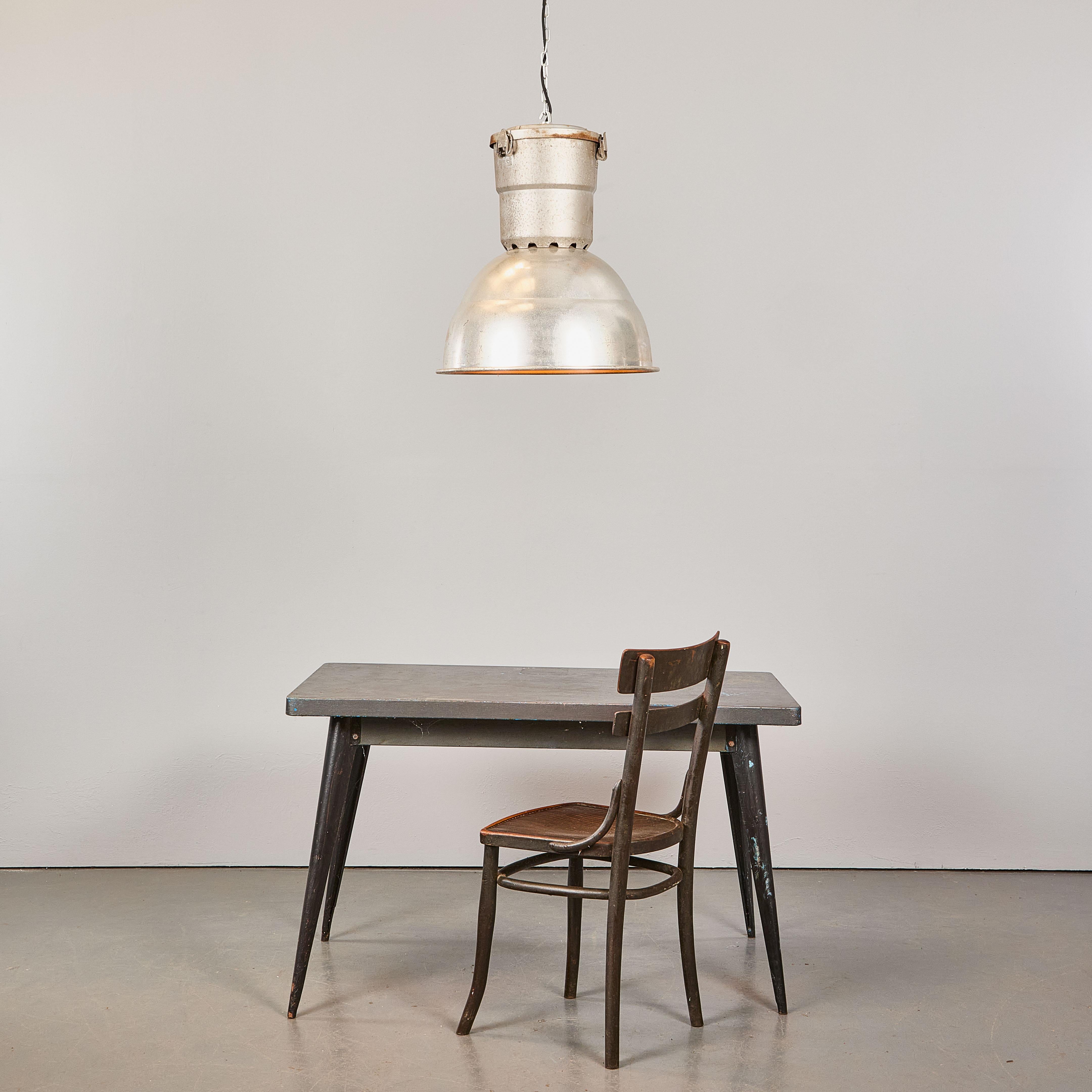 1960s Industrial Spun Aluminium Ceiling Pendant Lamps/Light Shades - Various Qty For Sale 4