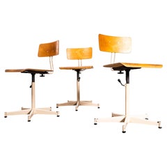 1960's Industrial Swivel Desk Chair With Beige Base