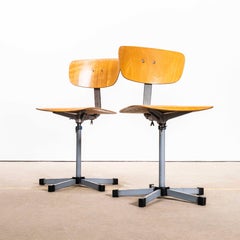 1960's Industrial Swivel Desk Chair With Grey Base