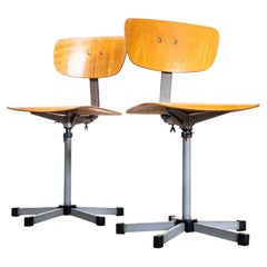 1960's Industrial Swivel Desk Chair With Grey Base