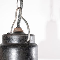 lampe suspendue industrielle des années 1960:: abat-jour:: acier