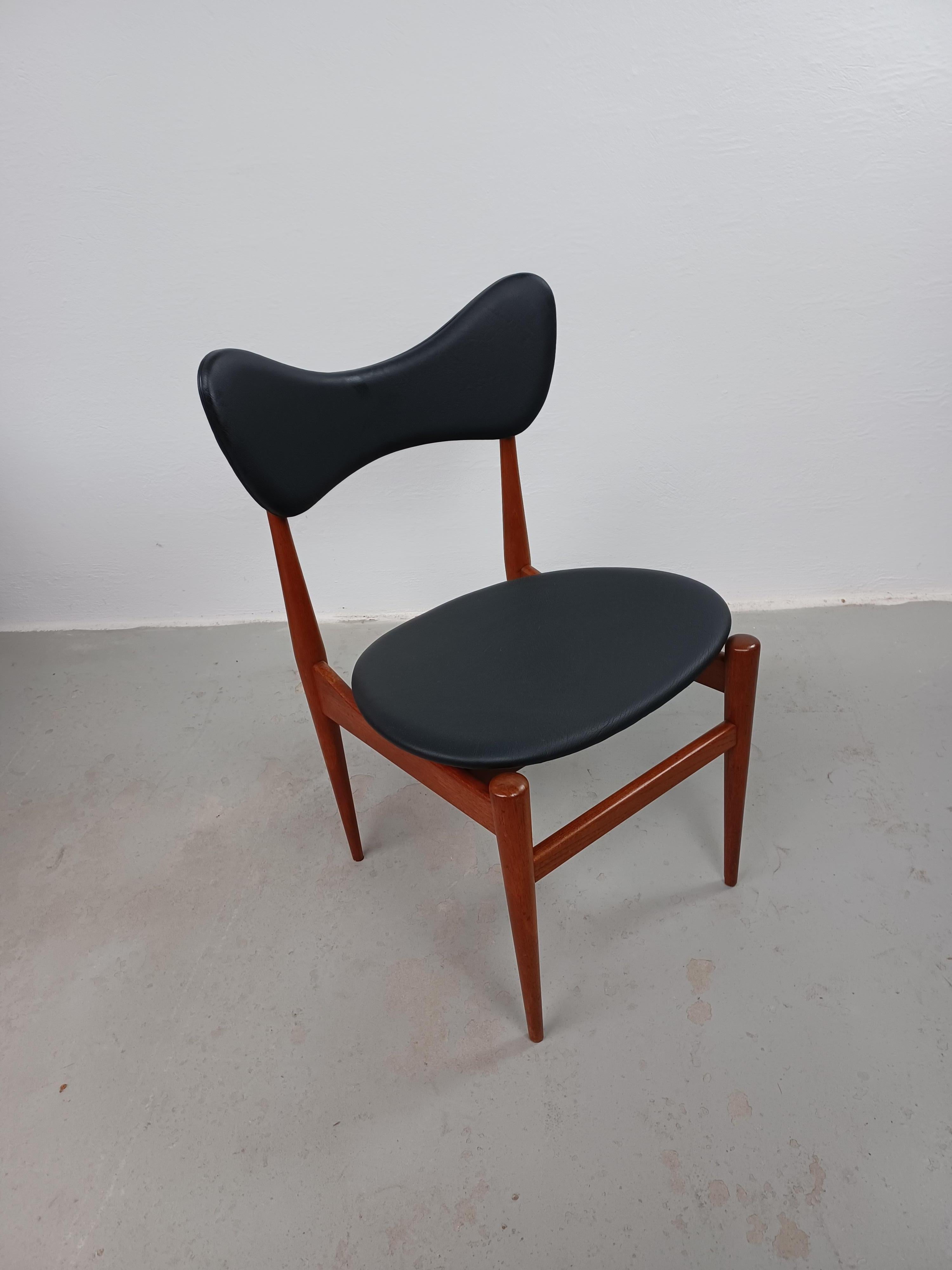 1960s Inge & Luciano Rubino Butterfly Teak Side Chair by Sorø Stolefabrik For Sale 4